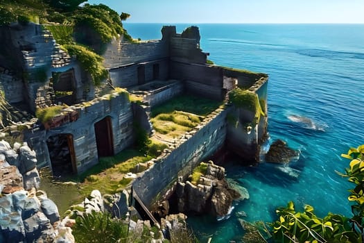 abandoned island prison overgrown with nature