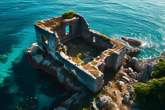 abandoned island prison overgrown with nature