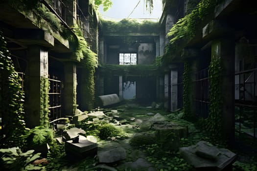 abandoned island prison overgrown with nature