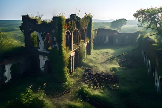 abandoned island prison overgrown with nature