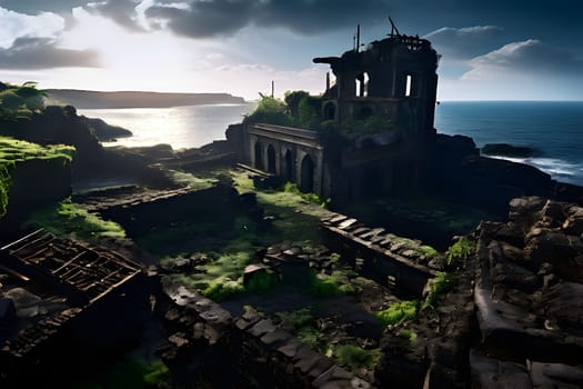 abandoned island prison overgrown with nature