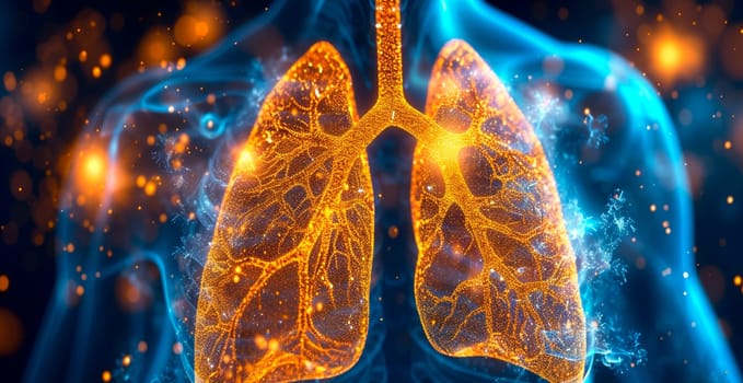 Medicine concept, healthy lungs AI generated image