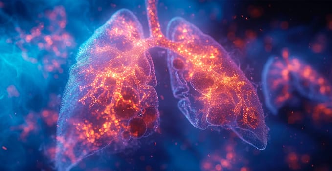 Medicine concept, healthy lungs AI generated image