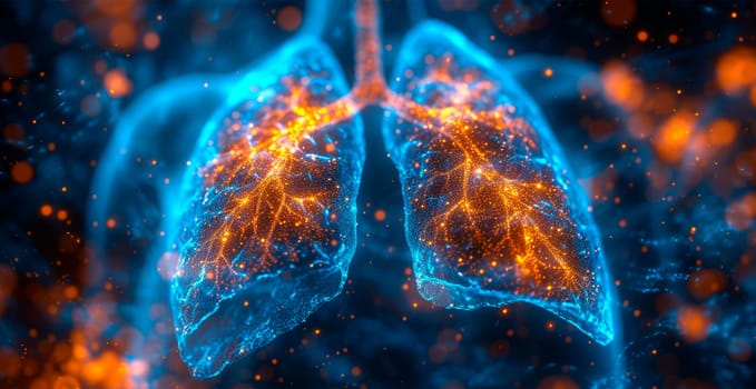 Medicine concept, healthy lungs AI generated image