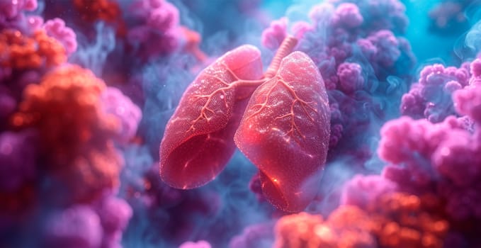 Medicine concept, healthy lungs AI generated image