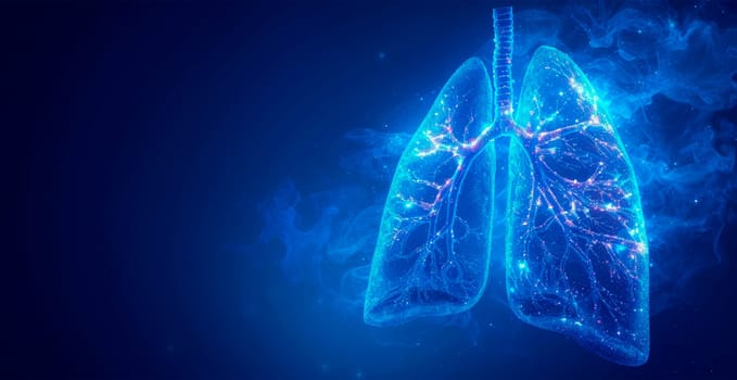 Medicine concept, healthy lungs AI generated image