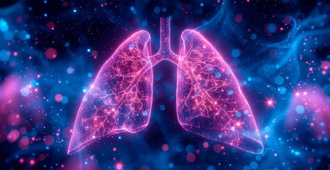 Medicine concept, healthy lungs AI generated image