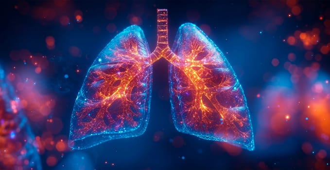 Medicine concept, healthy lungs AI generated image