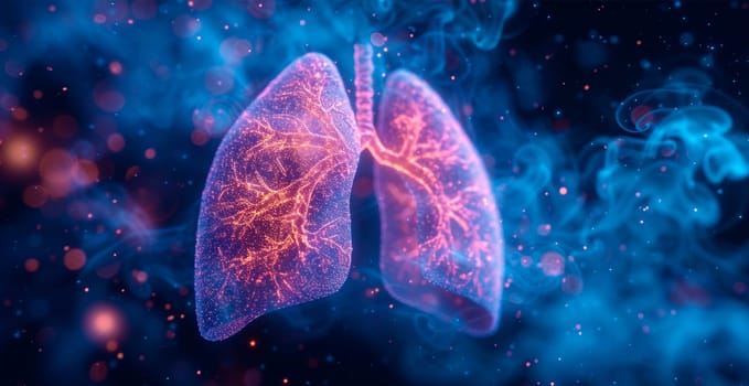 Medicine concept, healthy lungs AI generated image