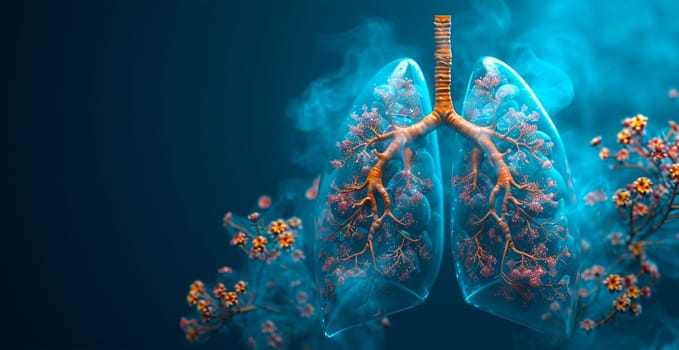 Medicine concept, healthy lungs AI generated image