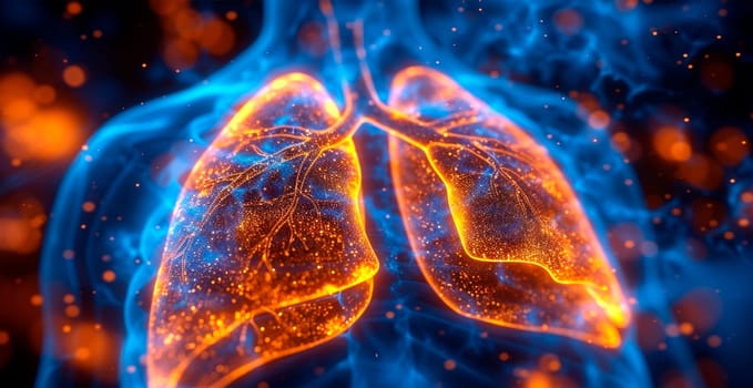 Medicine concept, healthy lungs AI generated image