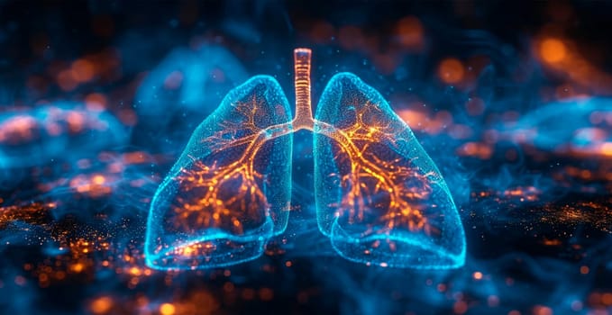 Medicine concept, healthy lungs AI generated image