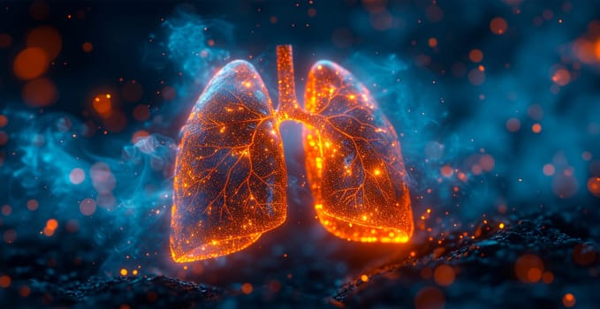 Medicine concept, healthy lungs AI generated image