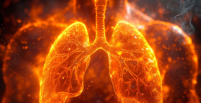 Medicine concept, healthy lungs AI generated image