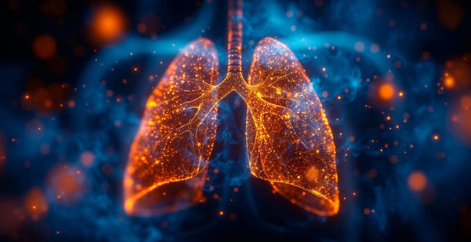Medicine concept, healthy lungs AI generated image