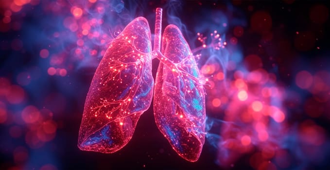 Medicine concept, healthy lungs AI generated image