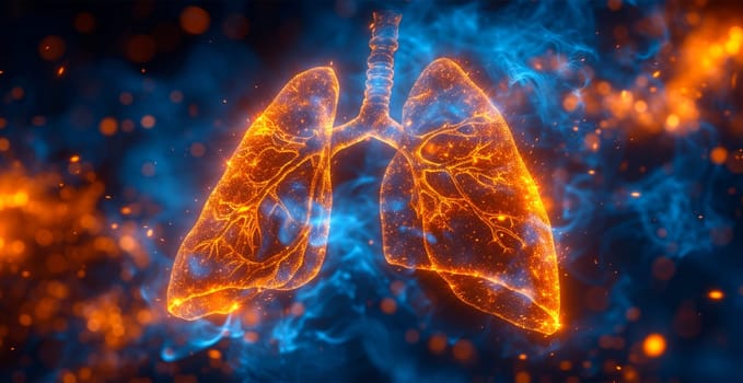 Medicine concept, healthy lungs AI generated image