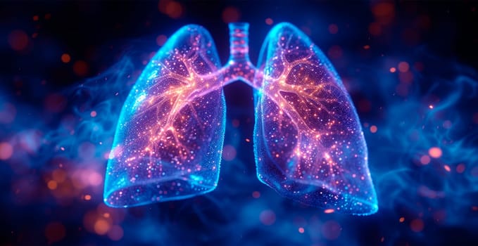 Medicine concept, healthy lungs AI generated image