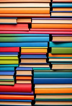 AI generated of colorful books stacked on top of each other