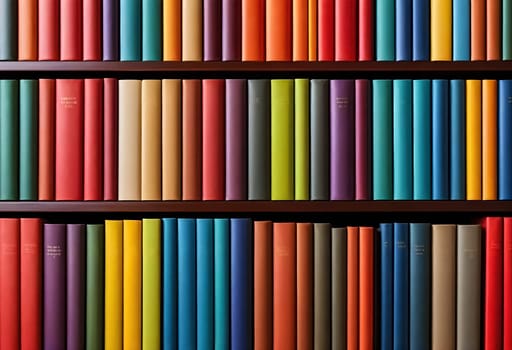 AI generated of a row of books with different colors on them