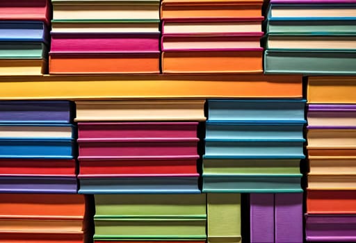 AI generated of colorful books stacked on top of each other