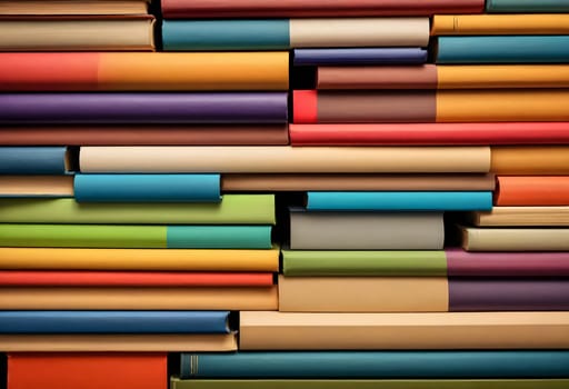 AI generated of a large pile of books stacked on top of each other