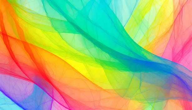 Slightly transparent background made of rainbow colored cloth.