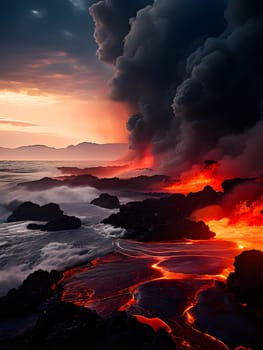 magma flow meeting ocean