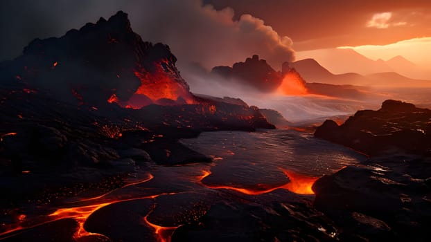 magma flow meeting ocean