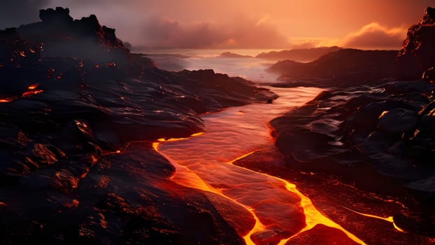 magma flow meeting ocean