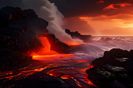magma flow meeting ocean