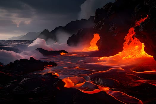 magma flow meeting ocean