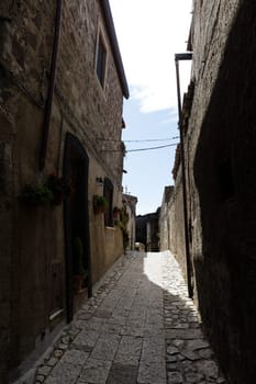 Ancient medieval streets of Caserta Vecchia. Italy