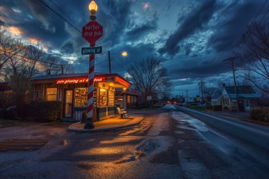 A vibrant red stop sign stands boldly at the corner of a bustling street, commanding attention and ensuring safety for pedestrians and drivers.