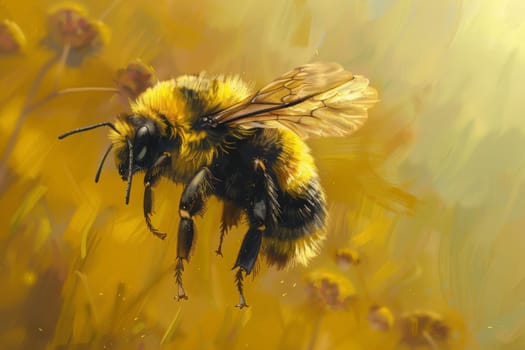A bee delicately collects nectar from a colorful, blooming flower in a close-up shot, showcasing the intricate relationship between pollinators and plants.
