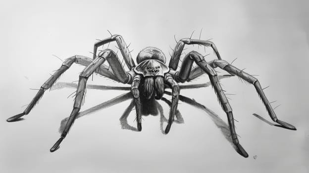Explore the intricate world of spiders through this finely detailed sketch created with an art pencil. Capture the beauty and complexity of these fascinating creatures on paper.