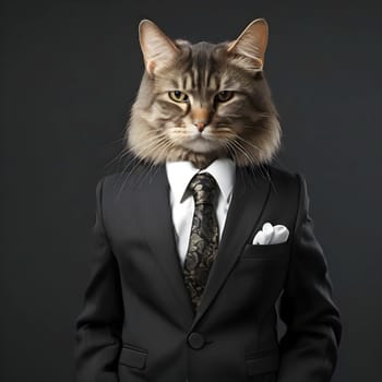 Cat portrait in the elegant suit