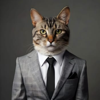 Cat portrait in the elegant suit