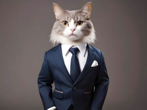 Cat portrait in the elegant suit