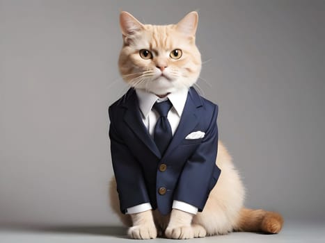 Cat portrait in the elegant suit