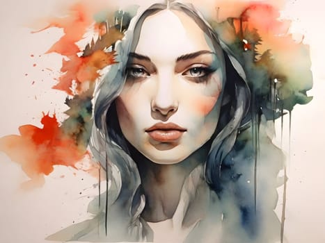 Abstract art of woman with nature double exposure