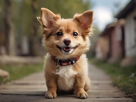 Happy dog portrait having fun outdoors