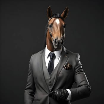 Horse portrait in the elegant suit