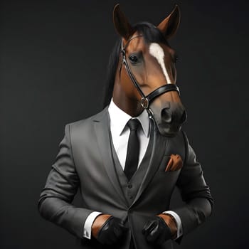 Horse portrait in the elegant suit