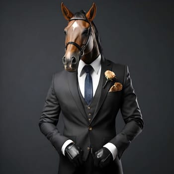 Horse portrait in the elegant suit