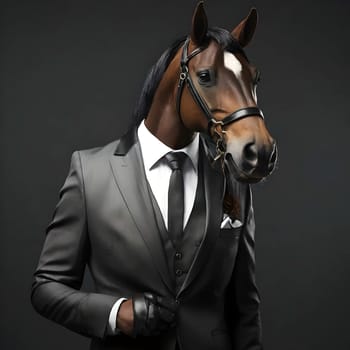 Horse portrait in the elegant suit