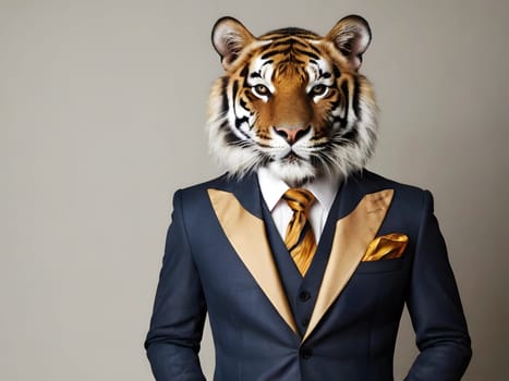 Tiger portrait in the suit