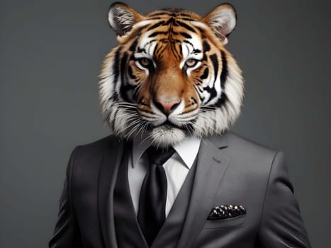 Tiger portrait in the suit