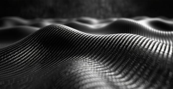 Panoramic texture of black and gray carbon fiber AI generated image
