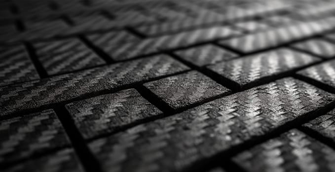 Panoramic texture of black and gray carbon fiber AI generated image